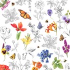 Kaart flowers by Marjolein Bastin Blanco bloemen en vlinders